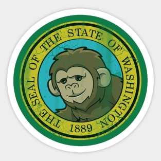 State of Washington Bigfoot Squatch Flag Sticker